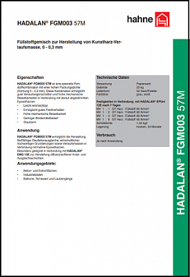 Техкарта HADALAN FGM003 57M